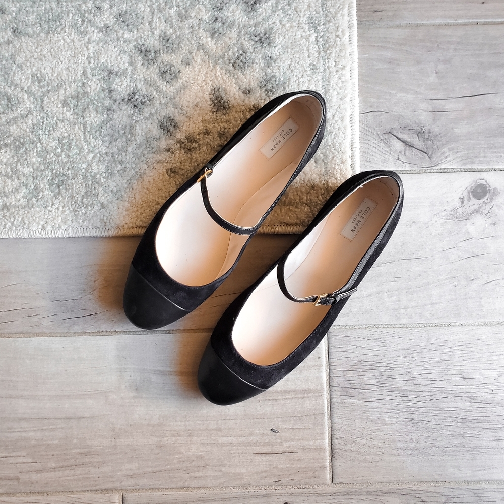 NEW Cole Haan Phoenix Ballet Cap Toe Suede Flats